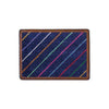 Carter Stripe Needlepoint Credit Card Wallet in Navy by Smathers & Branson - Country Club Prep