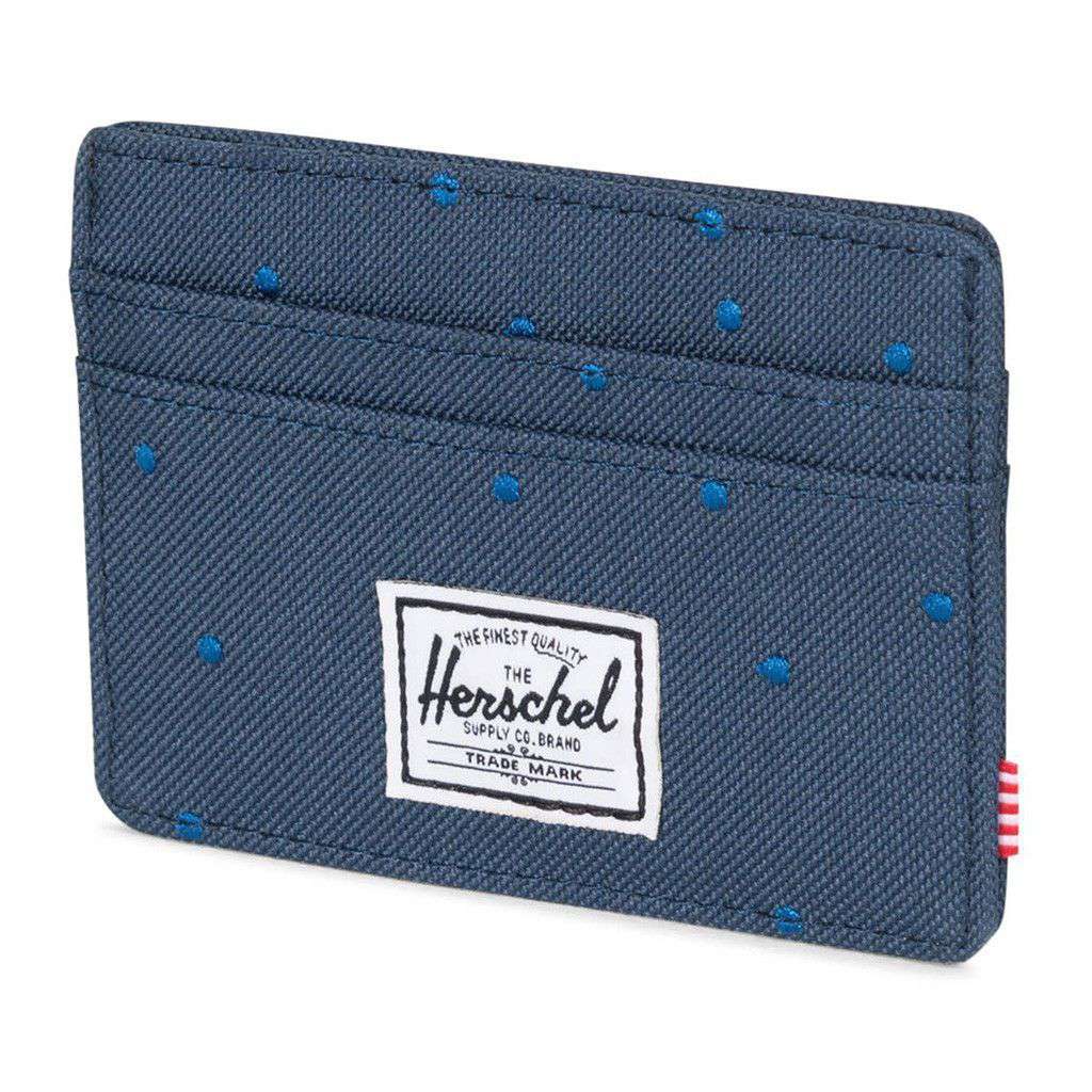Charlie Wallet in Navy with Cobalt Polka Dots by Herschel Supply Co. - Country Club Prep