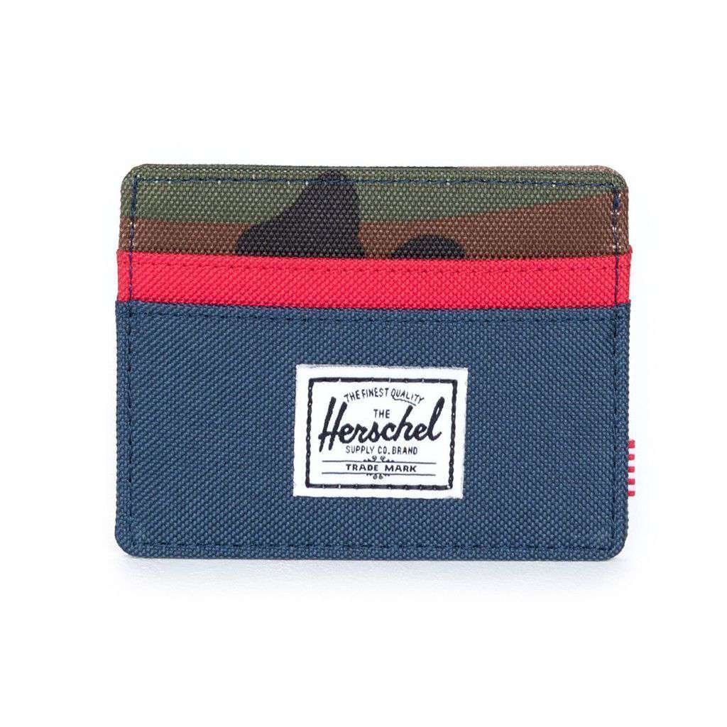 Charlie Wallet in Navy, Woodland Camo and Red by Herschel Supply Co. - Country Club Prep