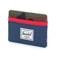 Charlie Wallet in Navy, Woodland Camo and Red by Herschel Supply Co. - Country Club Prep