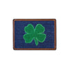 Clover Needlepoint Credit Card Wallet in Navy by Smathers & Branson - Country Club Prep