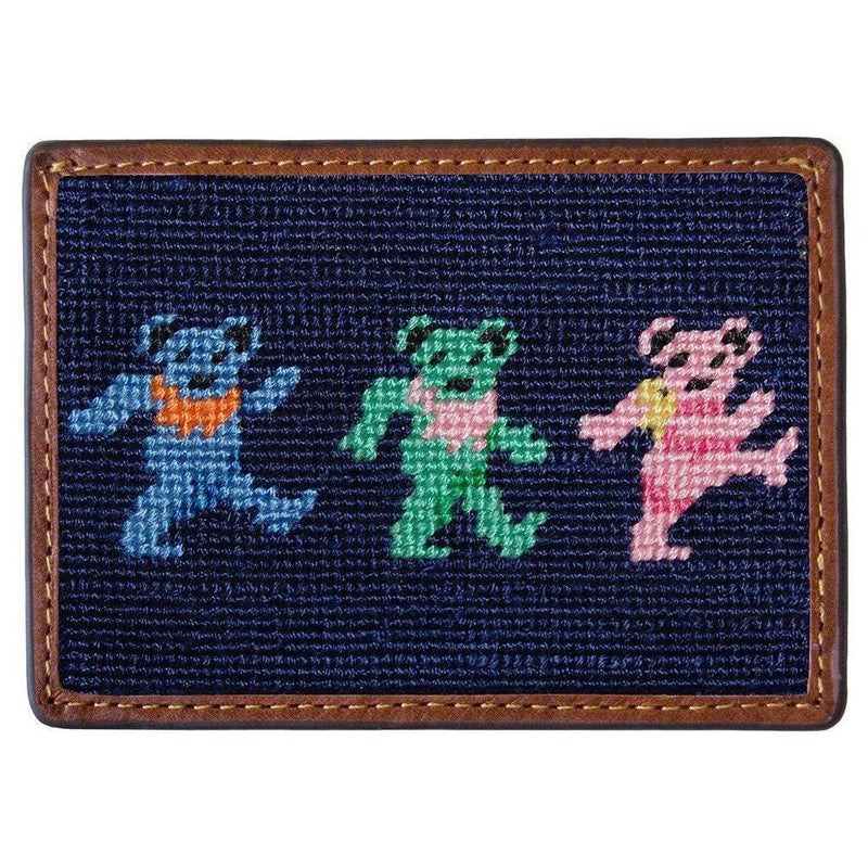 Dancing Bears Needlepoint Credit Card Wallet by Smathers & Branson - Country Club Prep