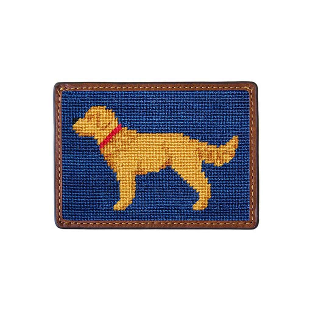 Golden Retriever Needlepoint Credit Card Wallet in Navy by Smathers & Branson - Country Club Prep