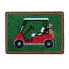 Golf Cart Needlepoint Credit Card Wallet in Forest Green by Smathers & Branson - Country Club Prep
