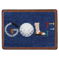 GOLF Needlepoint Credit Card Wallet in Navy by Smathers & Branson - Country Club Prep