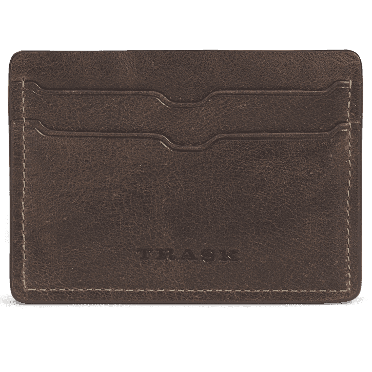 Jackson Weekender Card Wallet in Walnut American Steer by Trask - Country Club Prep