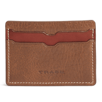 Jackson Weekender Credit Card Wallet in Cognac American Bison by Trask - Country Club Prep