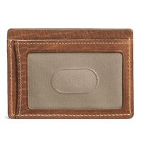 Jackson Weekender Credit Card Wallet in Cognac American Bison by Trask - Country Club Prep