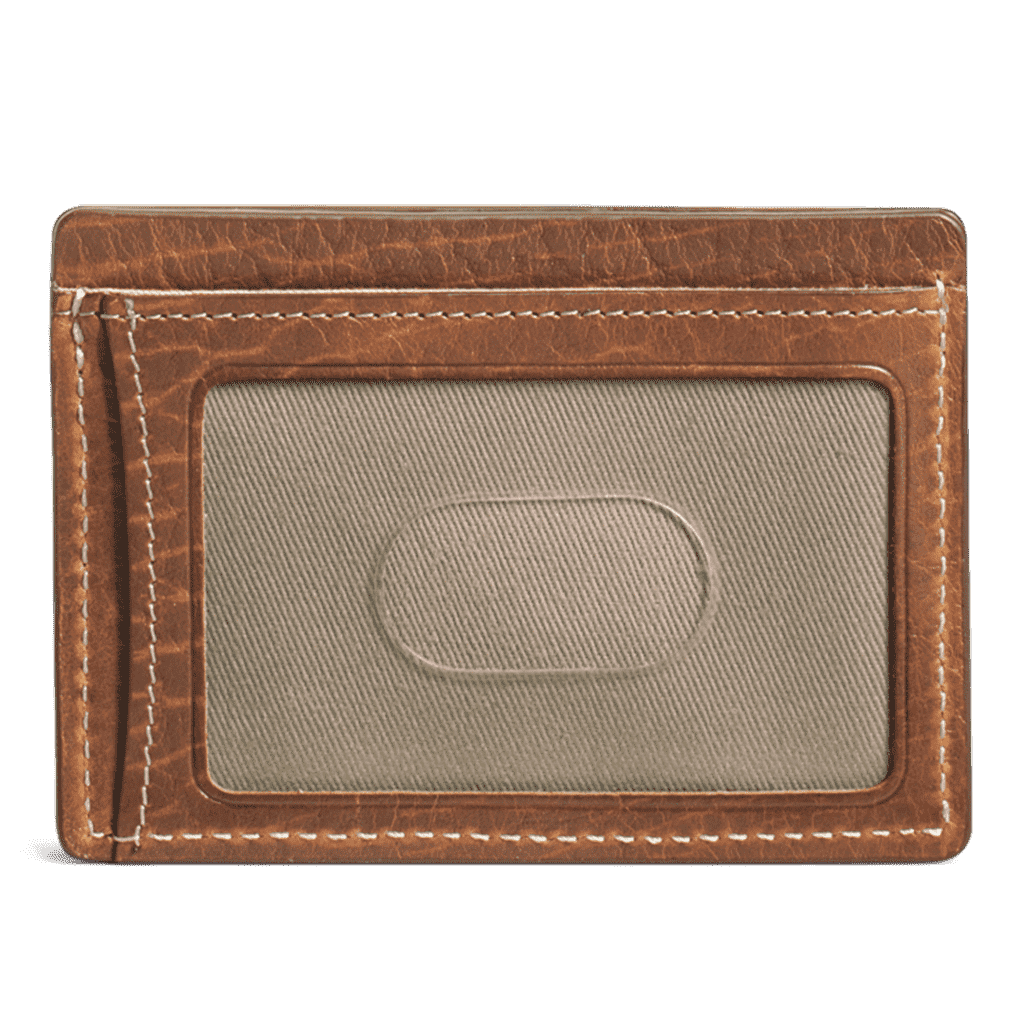 Jackson Weekender Credit Card Wallet in Cognac American Bison by Trask - Country Club Prep
