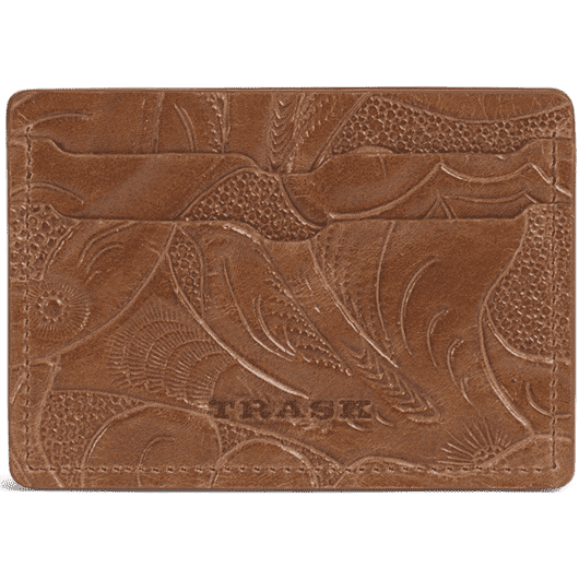 Jackson Weekender Wallet in Tan Tooled Italian Steer by Trask - Country Club Prep