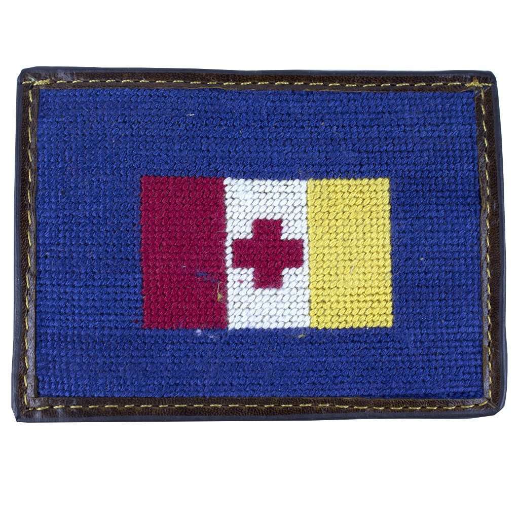 Kappa Alpha Order Needlepoint Credit Card Wallet in Blue by Smathers & Branson - Country Club Prep