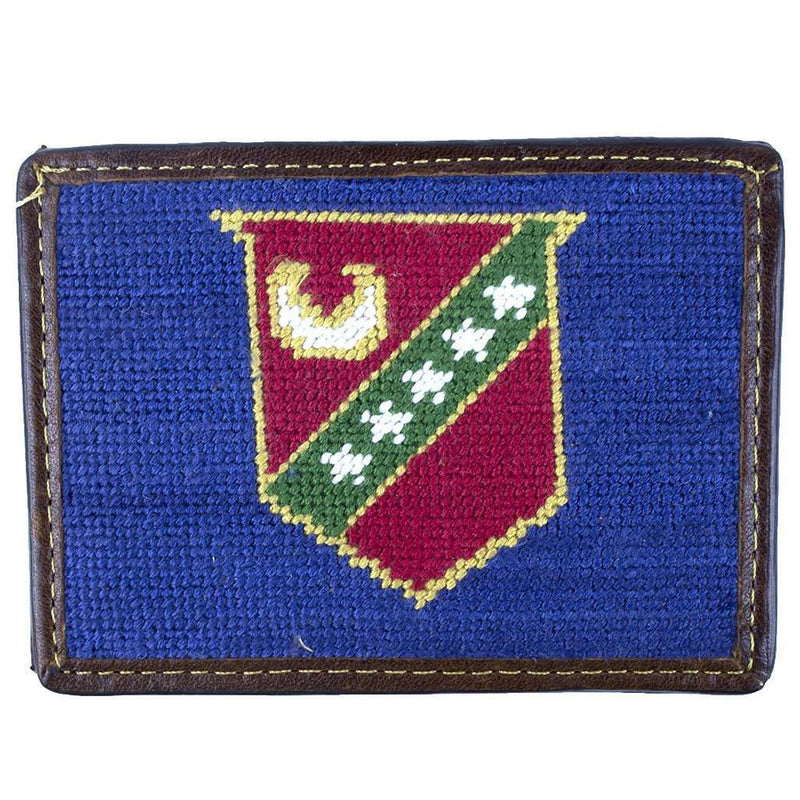 Kappa Sigma Needlepoint Credit Card Wallet in Blue by Smathers & Branson - Country Club Prep