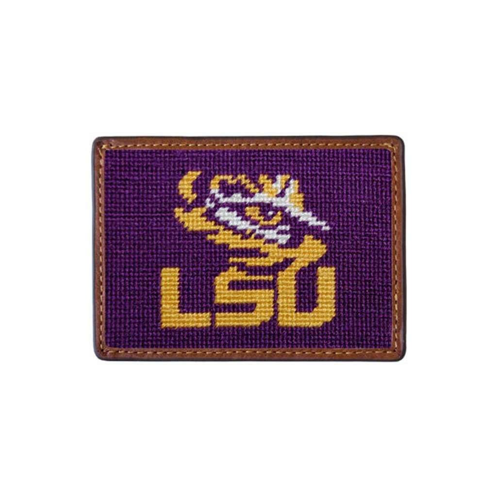 Louisiana State University Needlepoint Credit Card Wallet by Smathers & Branson - Country Club Prep