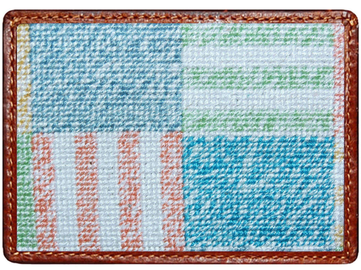 Newport Patchwork Credit Card Wallet in Multicolor by Smathers & Branson - Country Club Prep