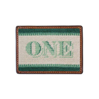 One Dollar Bill Needlepoint Credit Card Wallet by Smathers & Branson - Country Club Prep