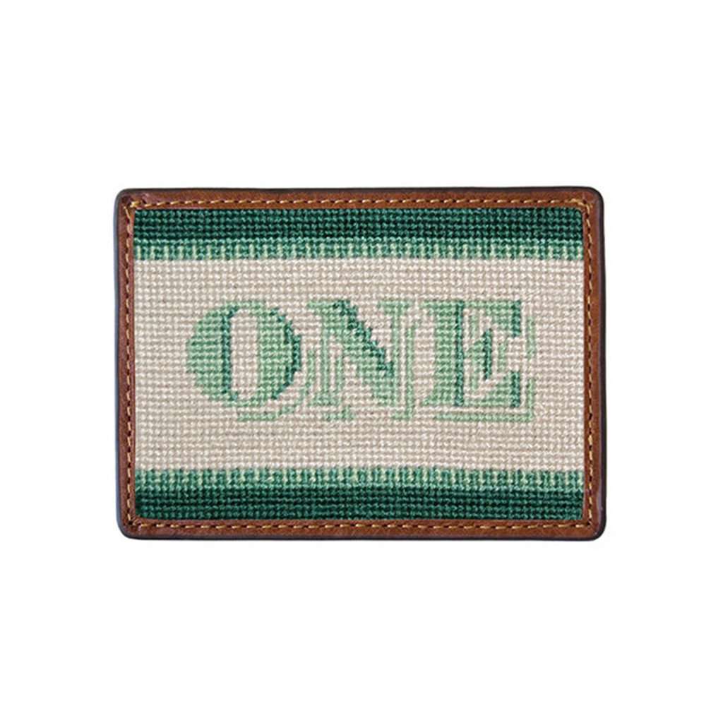 One Dollar Bill Needlepoint Credit Card Wallet by Smathers & Branson - Country Club Prep