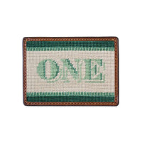One Dollar Bill Needlepoint Credit Card Wallet by Smathers & Branson - Country Club Prep