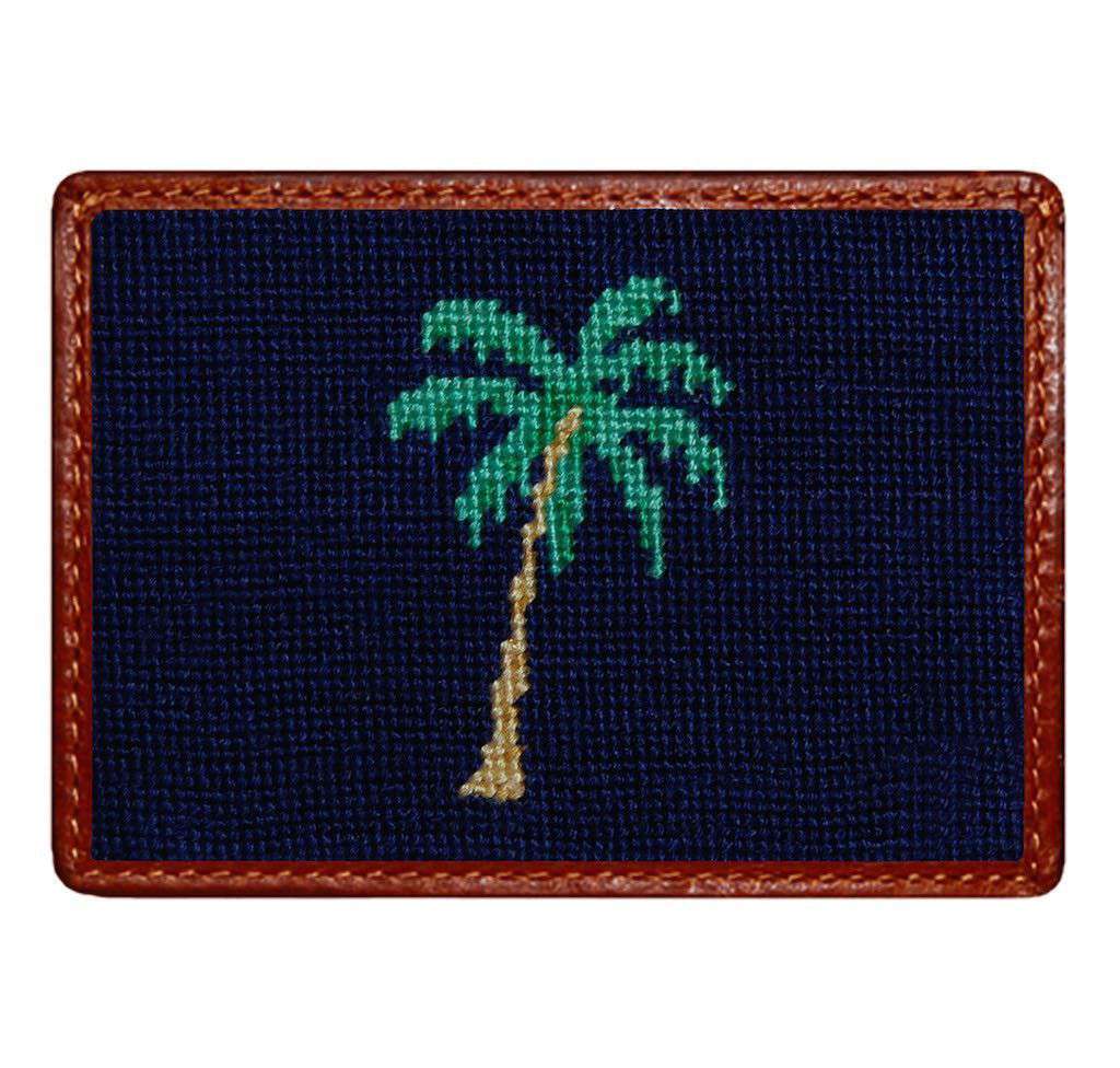 Palm Tree Credit Card Wallet in Blueberry by Smathers & Branson - Country Club Prep