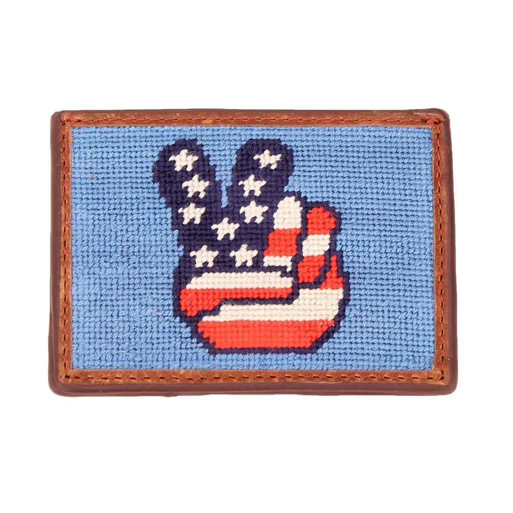 Parlour Patriotic Peace Needlepoint Credit Card Wallet – Country Club Prep
