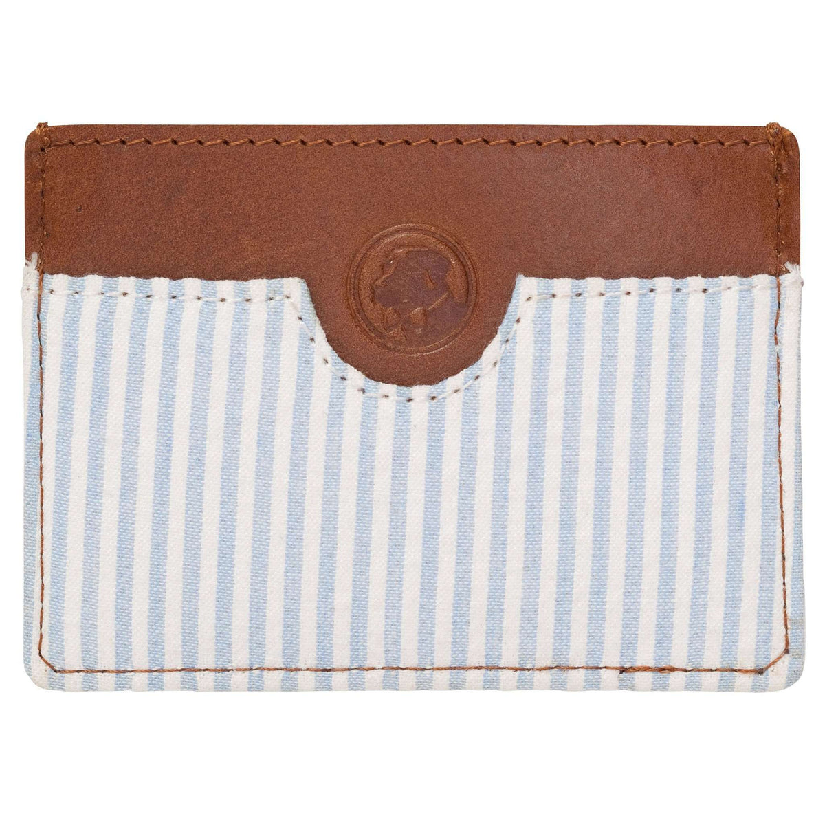 Proper Card Case in Blue/White Seersucker by Southern Proper - Country Club Prep