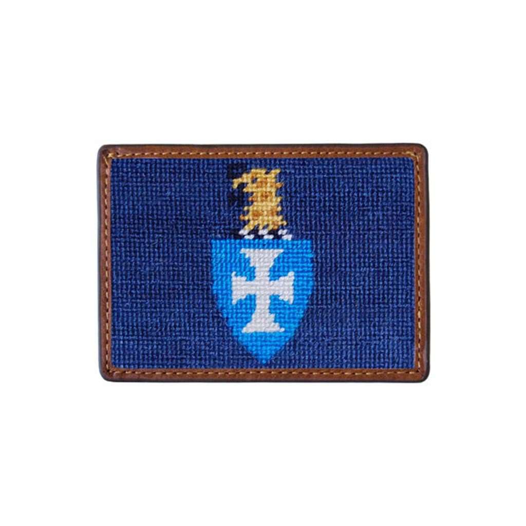 Sigma Chi Needlepoint Credit Card Wallet in Blue by Smathers & Branson - Country Club Prep