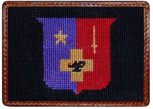 Sigma Phi Epsilon Needlepoint Credit Card Wallet in Black by Smathers & Branson - Country Club Prep