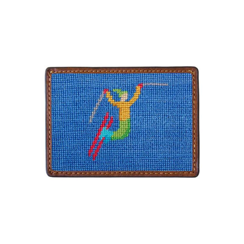Ski Tricks Credit Card Wallet in Blue by Smathers & Branson - Country Club Prep