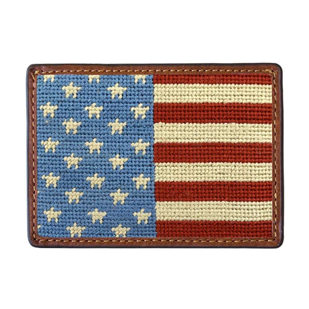 Stars and Stripes Needlepoint Credit Card Wallet by Smathers & Branson - Country Club Prep