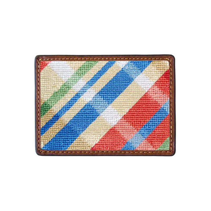 Summer Madras Needlepoint Credit Card Wallet by Smathers & Branson - Country Club Prep