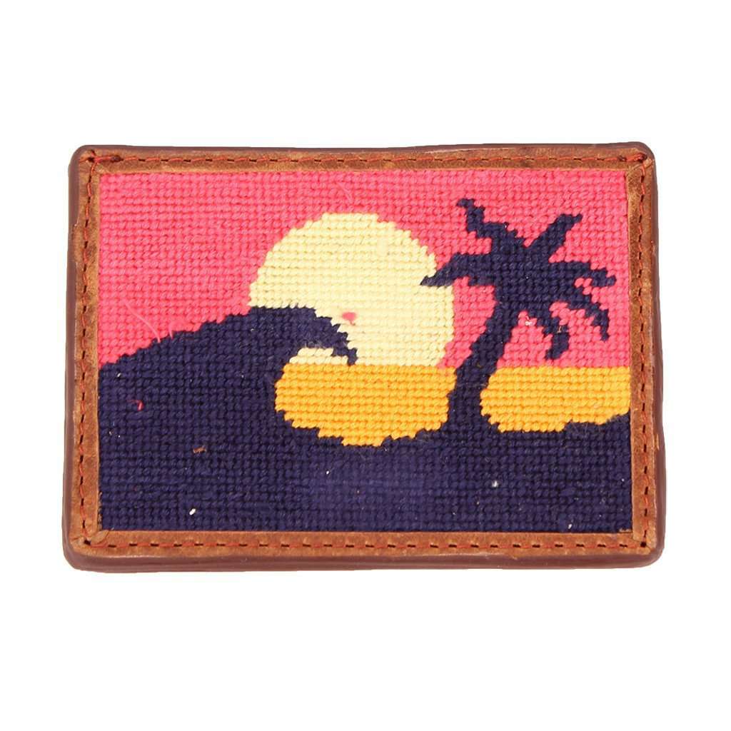 Sunset Surfing Needlepoint Credit Card Wallet by Smathers & Branson - Country Club Prep