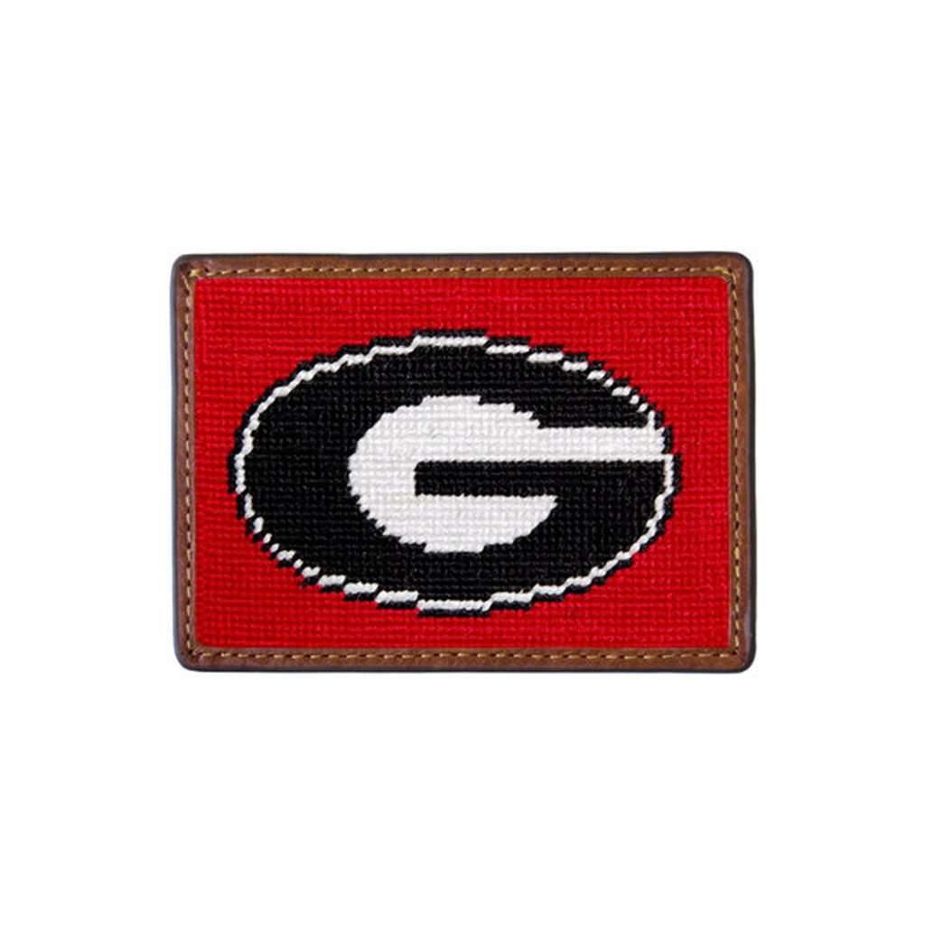 University of Georgia Needlepoint Credit Card Wallet in Red by Smathers & Branson - Country Club Prep