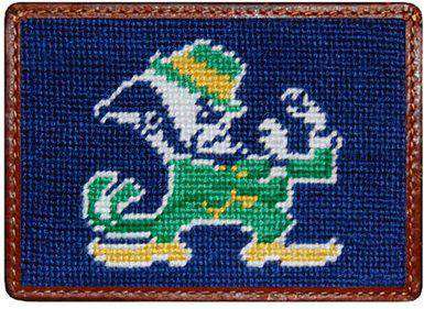 University of Notre Dame Needlepoint Credit Card Wallet in Blue by Smathers & Branson - Country Club Prep