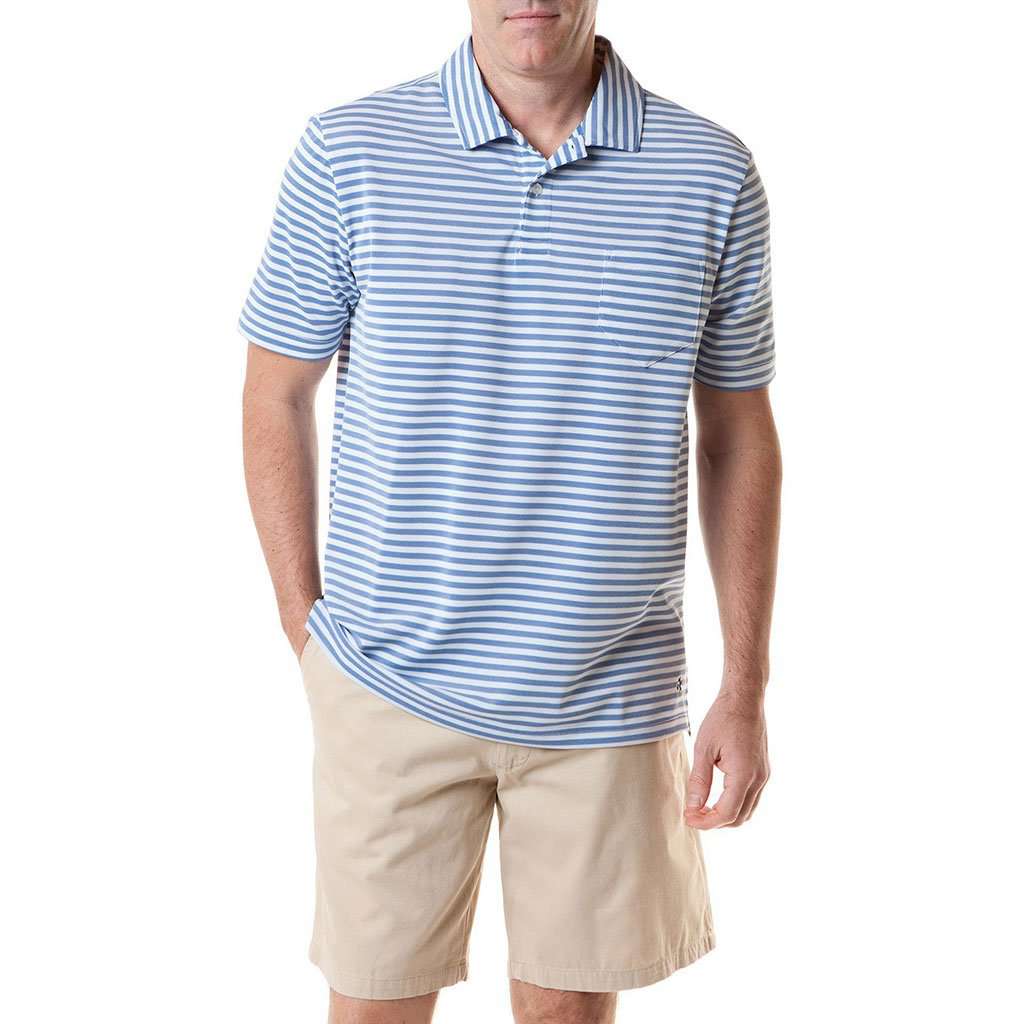 Salt Spray Polo in Navy Stripe by Castaway Clothing - Country Club Prep