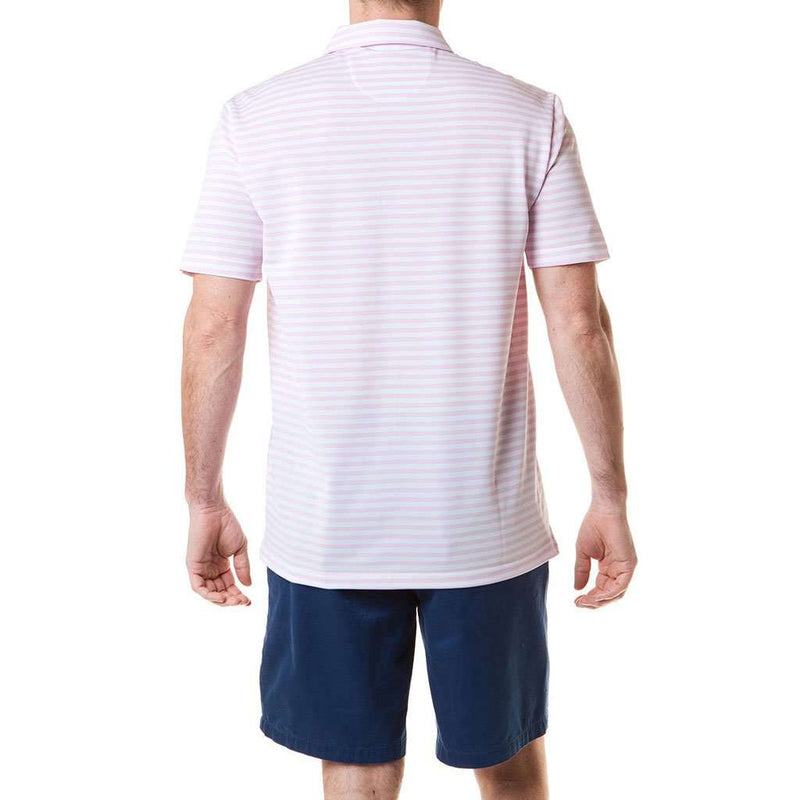 Salt Spray Polo in Pink Stripe by Castaway Clothing - Country Club Prep