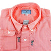 Chase Long Sleeve Shirt in Coral Linen with Embroidered Martinis by Castaway Clothing - Country Club Prep