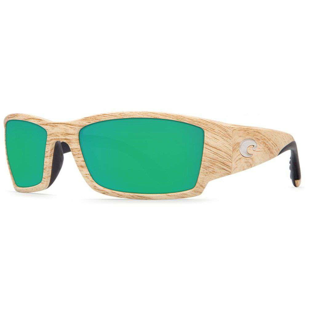Corbina Sunglasses in Ashwood with Green Mirror Polarized Glass Lenses by Costa del Mar - Country Club Prep