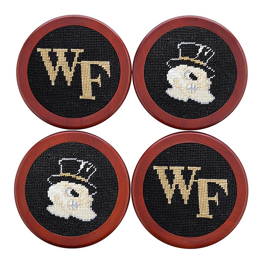 Wake Forest Needlepoint Coasters by Smathers & Branson - Country Club Prep