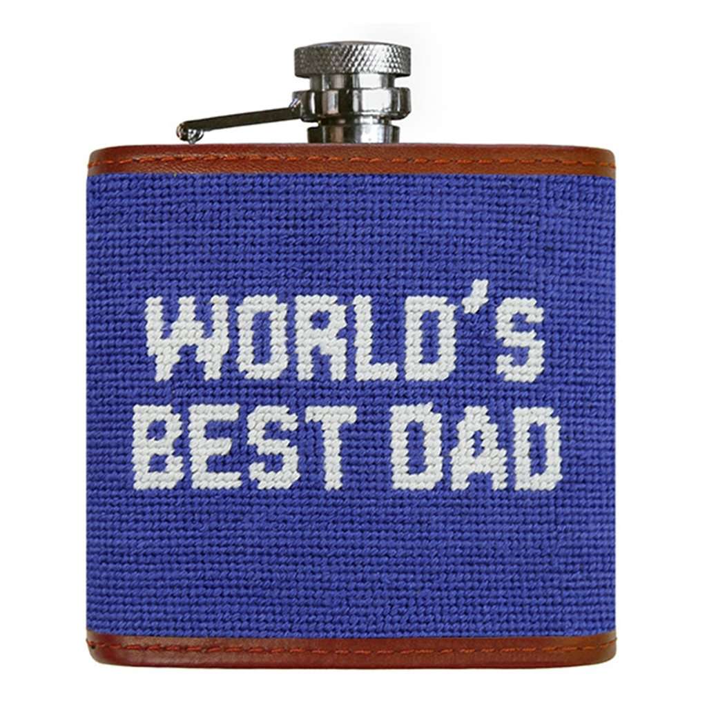 World's Best Dad Needlepoint Flask by Smathers & Branson - Country Club Prep
