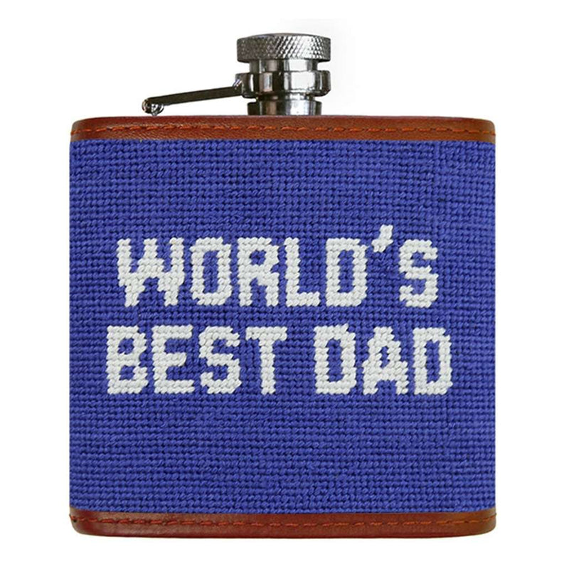 World's Best Dad Needlepoint Flask by Smathers & Branson - Country Club Prep