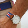 Red Multi Stripe Needlepoint Watch by Smathers & Branson - Country Club Prep