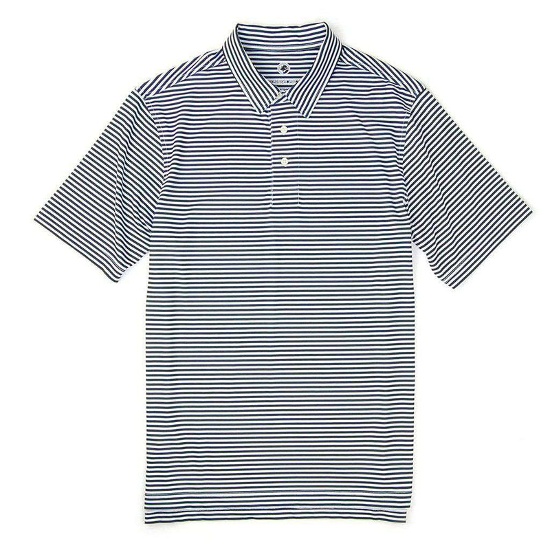 Classic Performance Polo in Blueberry and White Stripe by Southern Proper - Country Club Prep
