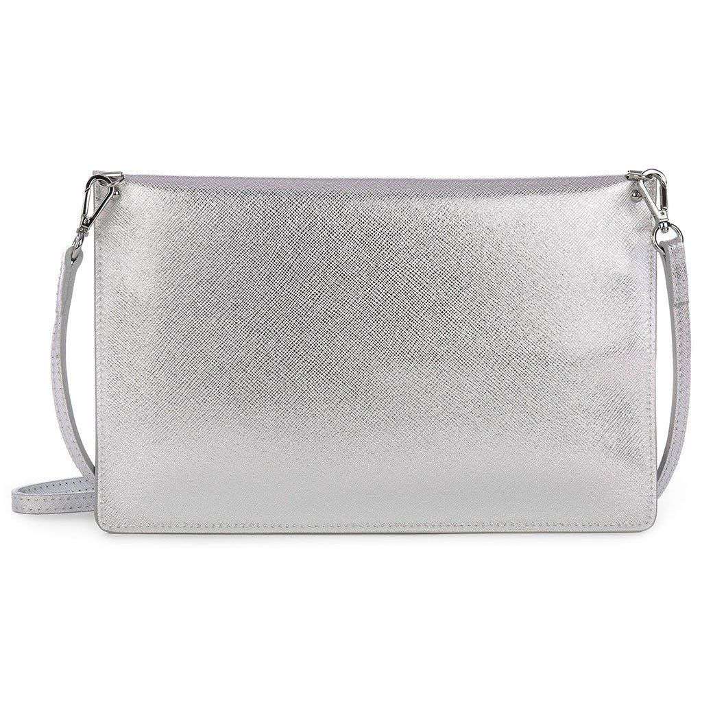 Crossbody Clutch in Silver by Lancaster Paris - Country Club Prep