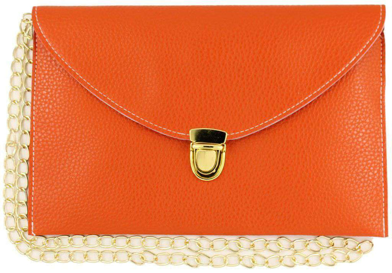 Envelope Clutch in Orange by Pink Pineapple - Country Club Prep