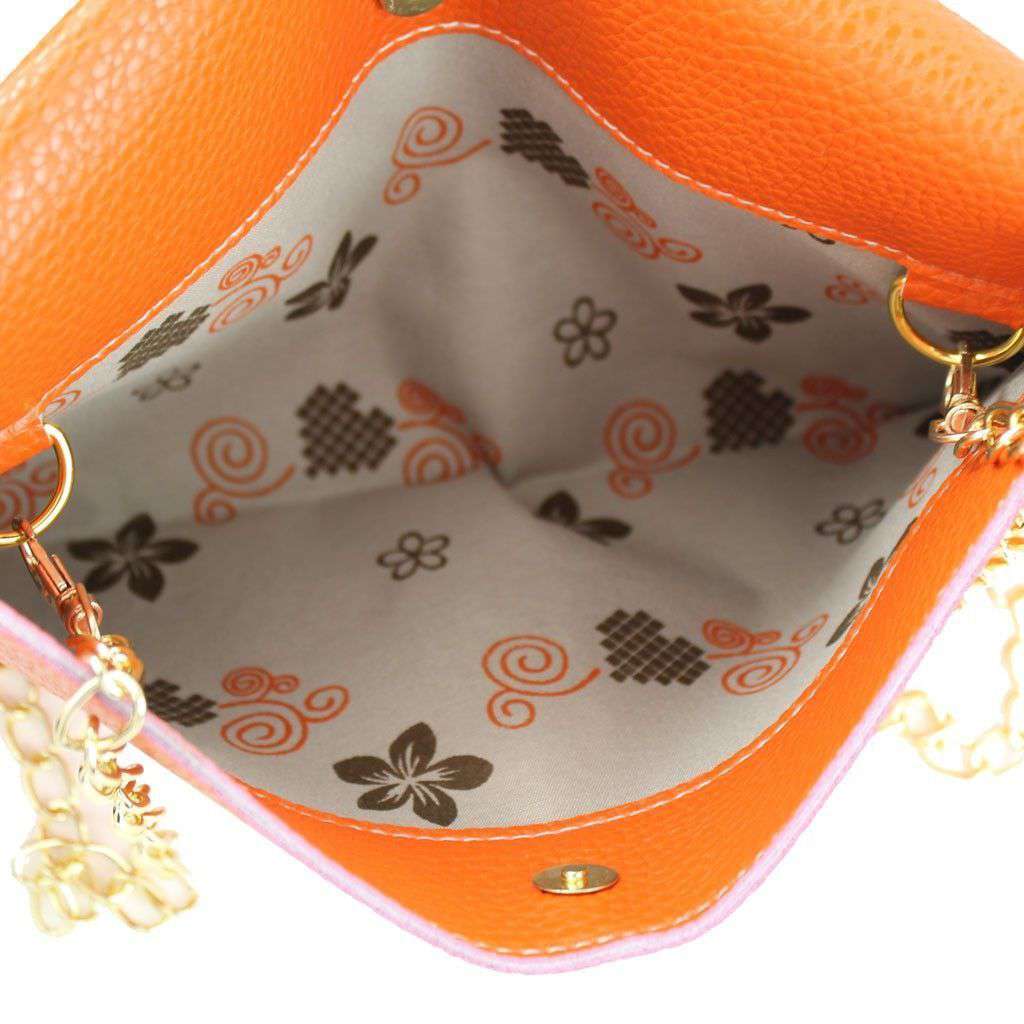Envelope Clutch in Orange by Pink Pineapple - Country Club Prep