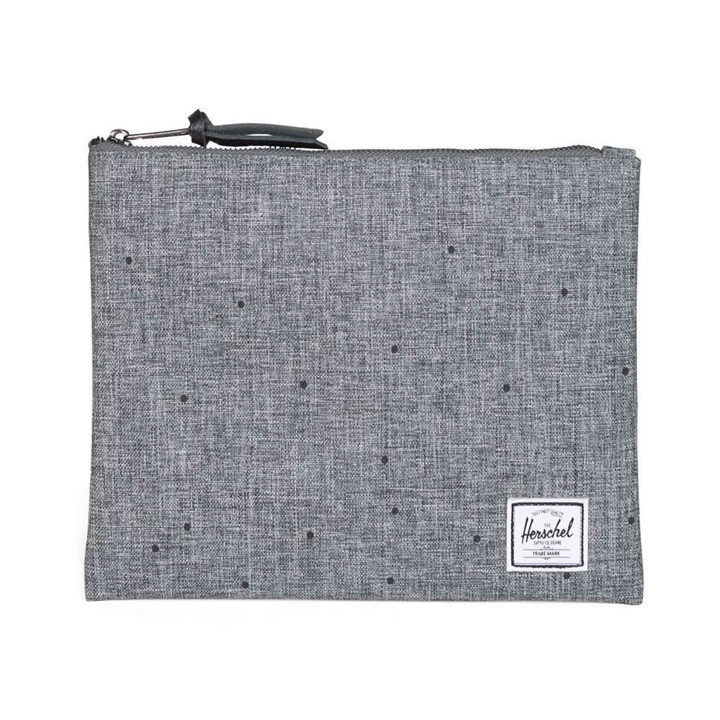 Large Network Pouch in Scattered Raven Crosshatch by Herschel Supply Co. - Country Club Prep