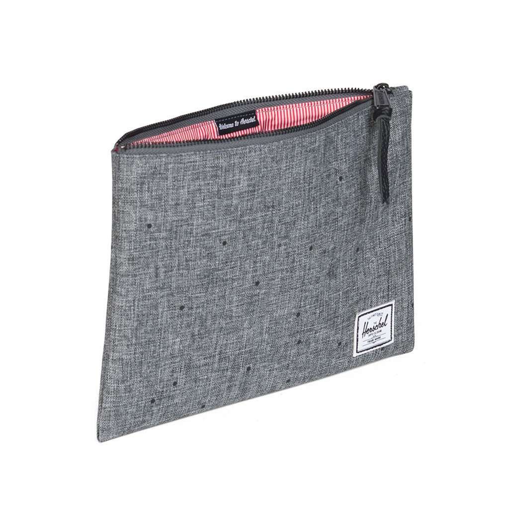 Large Network Pouch in Scattered Raven Crosshatch by Herschel Supply Co. - Country Club Prep