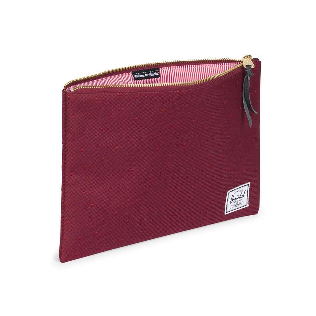 Large Network Pouch in Windsor Wine with Polka Dots by Herschel Supply Co. - Country Club Prep