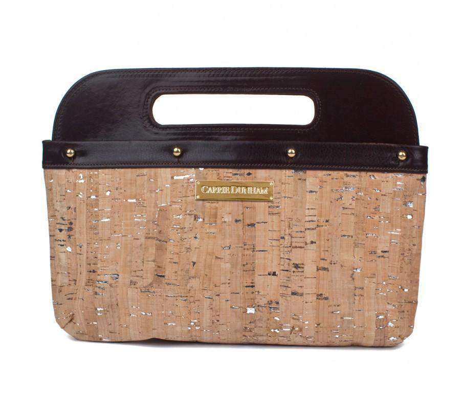 Metallic Cork Clutch Cover in Tan Cork by Carrie Dunham - Country Club Prep