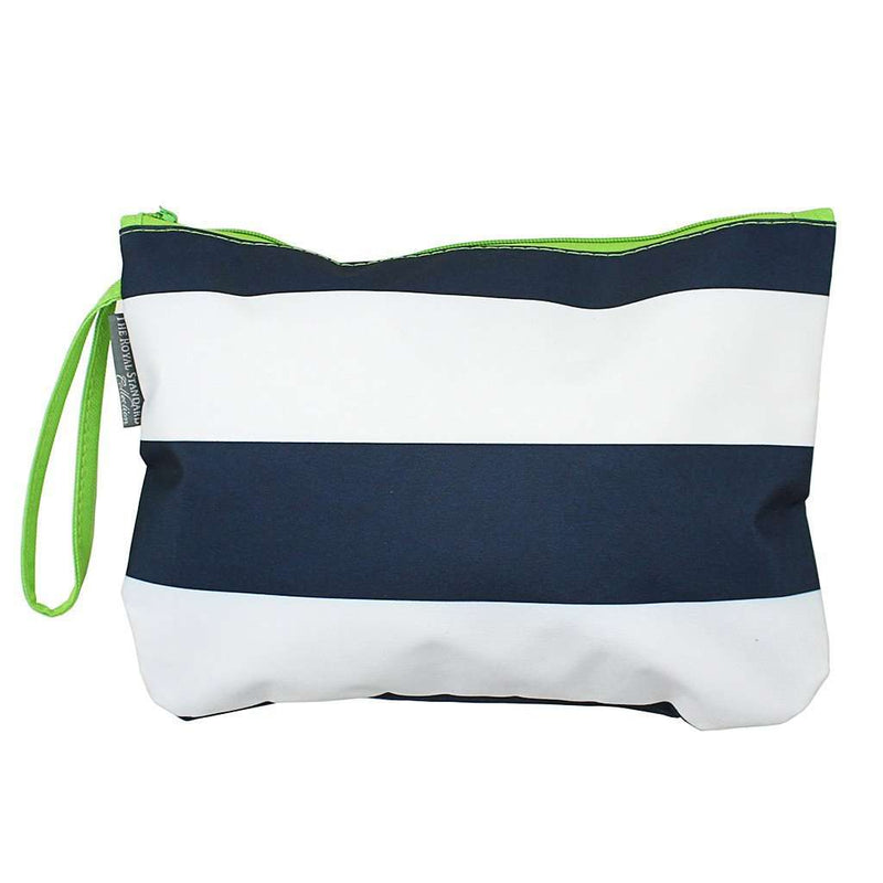 Preppy Stripe Bikini Bag in Navy/White/Lime by The Royal Standard - Country Club Prep