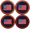 American Flag Needlepoint Coasters in Navy by Smathers & Branson - Country Club Prep